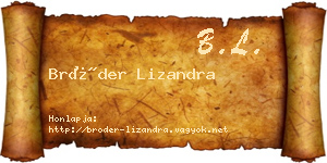 Bröder Lizandra névjegykártya